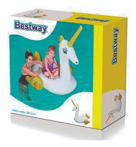 Imagen 5 de 10 de Unicornio Inflable 165 X 145 Cm Bestway 41104 Pileta Edu