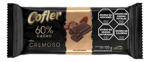 Chocolate Cofler 60% Cacao Mas Cremoso 100g - Arcor Oficial