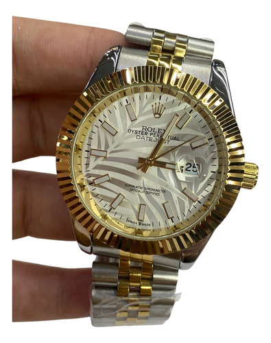 Relógio Rolex Masculino Datejust Misto Com Branco Textura (Recondicionado)