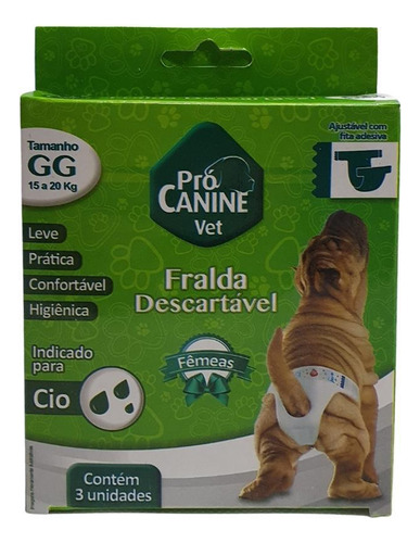 Fralda Descartavel Gigante Com 3un Procanine