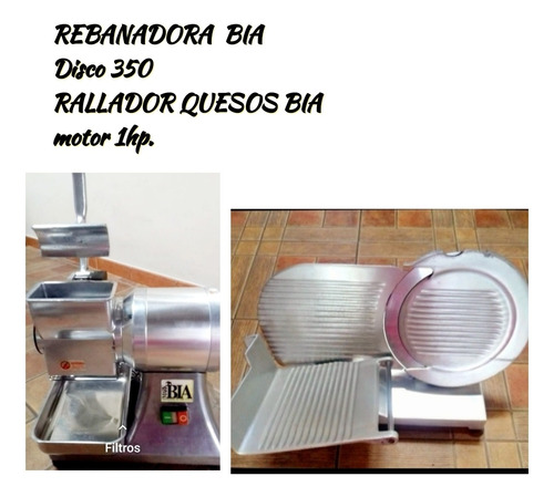 Rebanadora Bia.disco 350 + Rallador Quesos Duros Y Semiduros