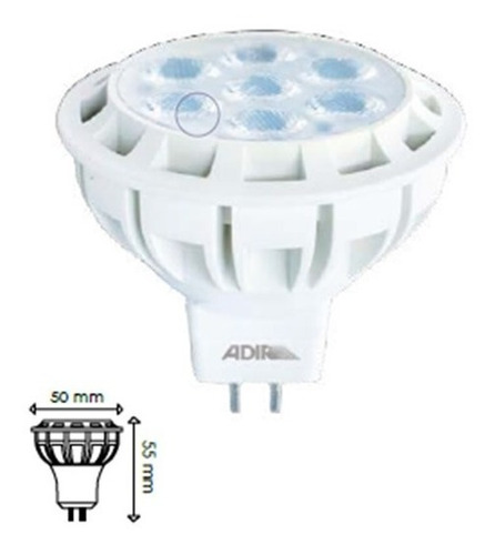 Foco Tipo Bulbo Led High Lumen 7w Base Mr-16 Luz Calida