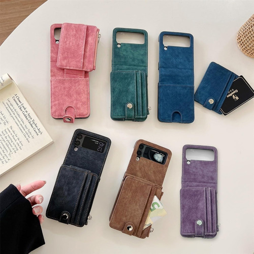 Funda Para Samsung Z Flip 6 5 4 3 Case Cartera Tarjetero Antigolpes