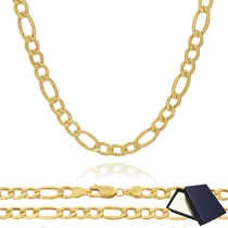 Comprar Cadena Oro 10k 10 Kilates Figaro Italiana 60cm 5.8mm Gruesa Hombre Oro Puro 10k Cadena Oro Italiano Italy Hombre Mujer Gruesa Oro 10k Oro Regalo Novio Novia Oro Italiano 10k Joyería Fina Oro 10 Kilate