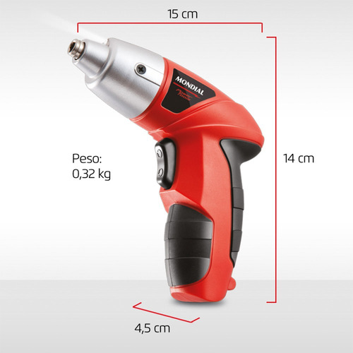 Parafusadeira A Bateria 4,8v C/ 11 Bits E Prolongador Fpf-05