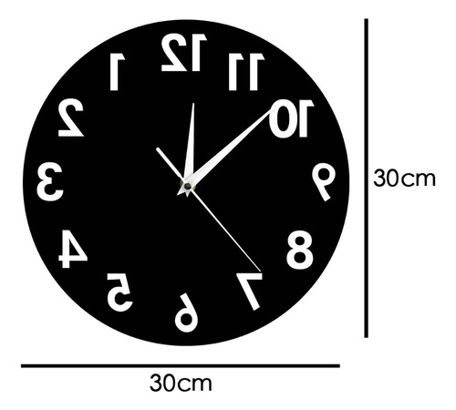 Reloj De Pared M Reverse Clock 5005 Para Sala De Estar, Deco