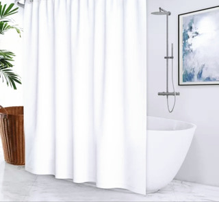 cortina de baño de poliéster lavable para Dormitorio/familia/aparato/hotel cortina de ducha escocesa blanca cortina de ducha impermeable 120 x 180 cm Gohytal Cortina de ducha de tela 