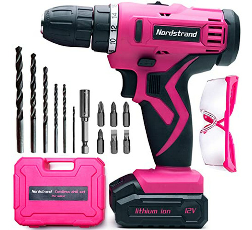 Set Taladro Inalámbrico Rosa