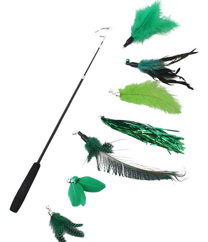 Juego Interactivo De Juguetes De Plumas Para Gatos, Caña De