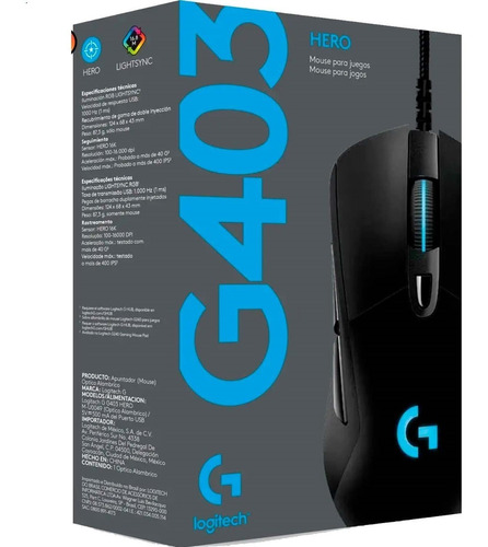 Mouse Gamer G403 Hero Original Usb Logitech G