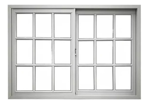 Ventana Aluminio Blanco 150x110 Con Vidrio Repartido