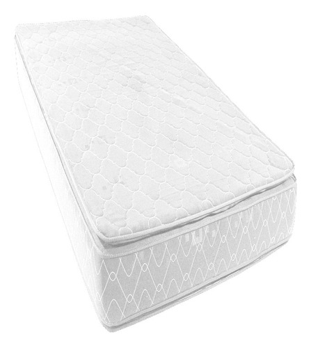 Colchón Multiflex 1000 Pillow 1 Plaza 80 X 190 Resortes Color Blanco