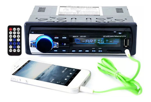 Radio Para Carro Con Usb Fm Bluetooth Sd Aux Potencia 60wx4