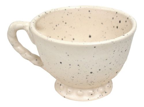 Taza Café Té Cerámica Asa Torneada Crema Opaca Pl Deco