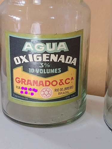 2 Garrafas Grandes Frascos Farmácia Antiga Rótulos Granado