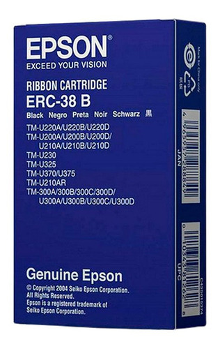 Cinta Epson Erc-38 Para Impresora Tm-u200 / 300/370/37 Y Mas