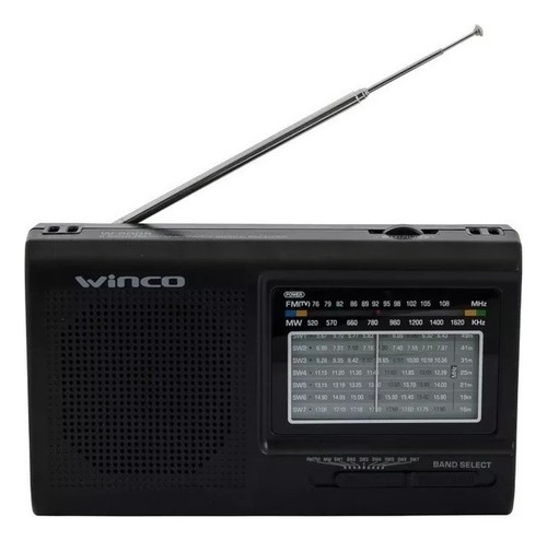 Radio Electrica Y Pilas Winco Am Fm ¡ Excelente Sonido ! Color Negro