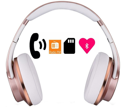 Headphone Bluetooth Sem Fio Feminino Cartão Sd Rádio Fm