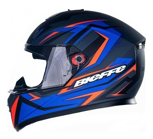 Capacete Fechado Bieffe B12 Usa Preto E Vermelho Fosco