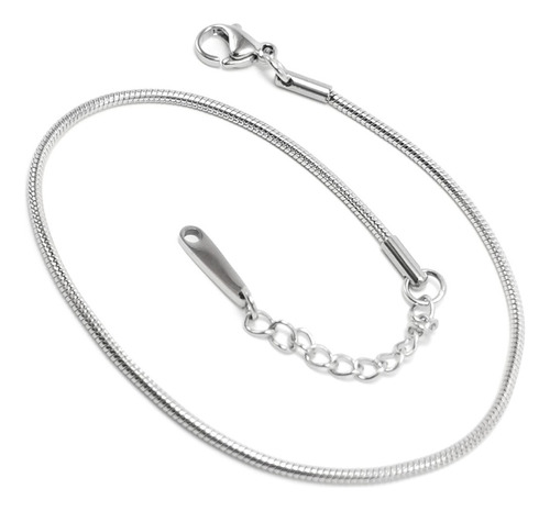 Imagen 8 de 10 de Set 3 Pulseras Tobillera Plata Mujer Panza Vibora Acero Oro