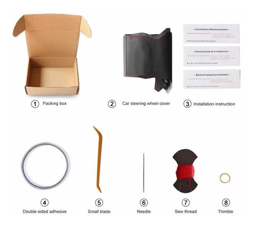 Funda Para Volante De Jetta Clásico Costuras En Rojo