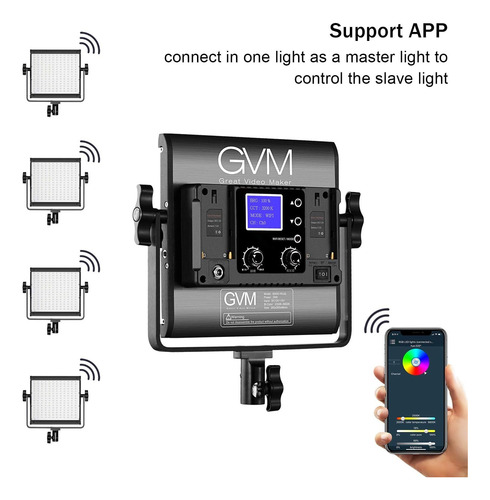 «kit De Iluminación De Vídeo Led Rgb Gvm 800d Con Lámpara De