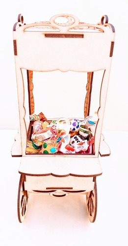 Imagen 3 de 8 de Candy Bar Pochoclera Souvenir 32cm - Mdf / Fibrofacil