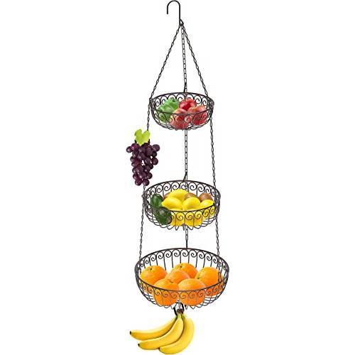 Cesta Colgante De Frutas De 3 Niveles Simplehouseware, ...