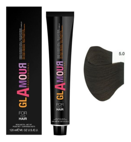 Tinte Glamour 5.0 Castaño Claro De 120ml + Agua 