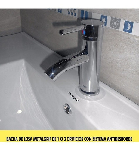Vanitory Laqueado Blanco Vidrio C/ Cajones Bacha Loza 70 Cm