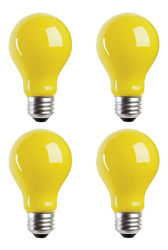 A19 Bombilla Incandescente Amarillo De Errores, 60.00watts,