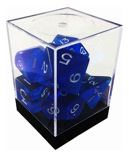 Set De Dados Poliedricos Azules Wcube 7