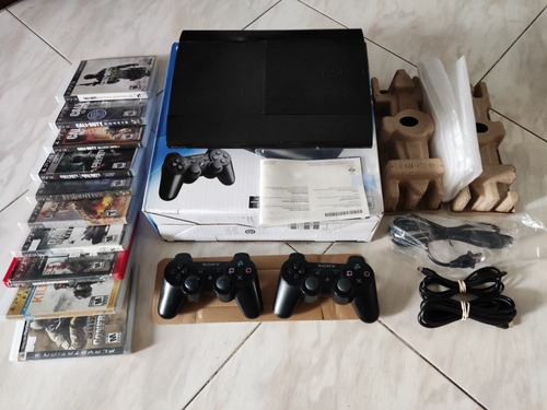 Consola Sony Playstation Ps3 Sslim 500gb +10juegos +2control