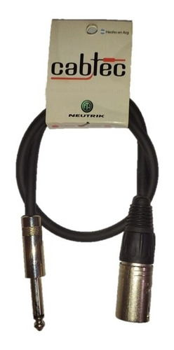 Cable Xlr Macho A Plug Mono 25cm Cab-tec Fichas Neutrik Rean