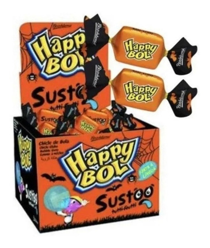 Chiclete Happy Bol Susto Tutti Frutti 140g - Florestal