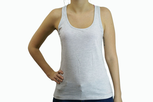 Musculosa Topper Algodon Gris Dama Deporfan