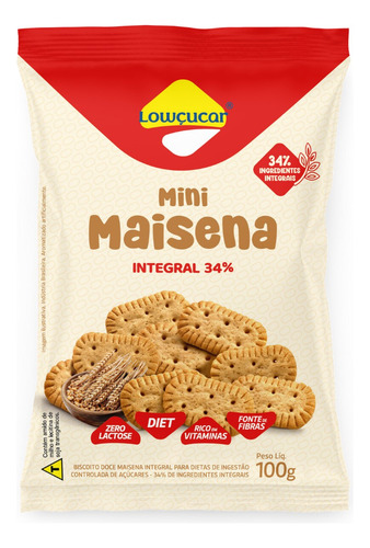 Mini Maisena Diet Lowçucar 100g Sabores Variados Kit Com 12