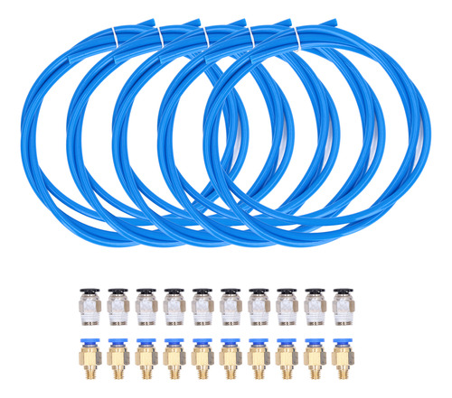 5 Tubos De Ptfe Con 20 Accesorios Neumáticos Pc4m6