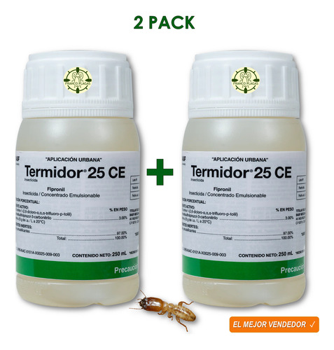 2 Pack Termidor 25 C 250 Ml Mata Termitas Chinches Cucaracha