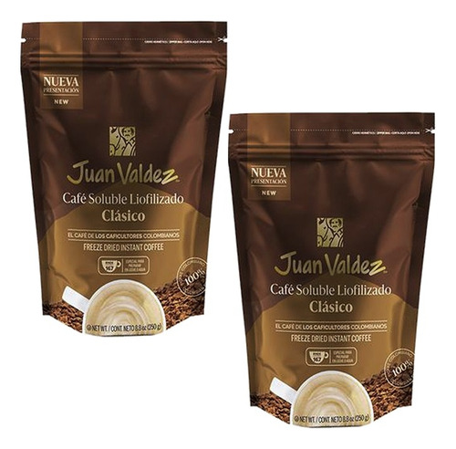 2 Cafe Juan Valdez Liofilizado X 250g - g a $261