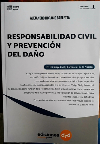 Reponsabilidad Civil Y Prevencion Del Daño- Barletta
