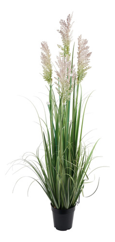 Planta Artificial Grass Verde Con Flor 120 Cm