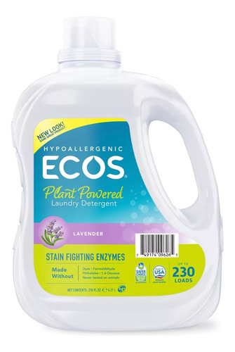 Detergente Líquido Hipoalergénico Lavanda Ecos Plus 6.21 L