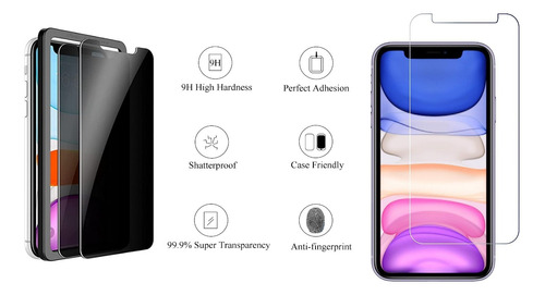 Vidrio Templado Antiespia Para iPhone 11 Y iPhone XR