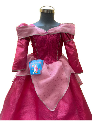 Vestido Disfraz Princesa Disney Bella Durmiente Rosa 3 Años