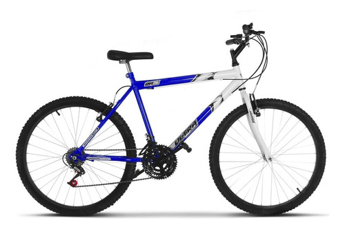 Bicicleta  de passeio Ultra Bikes Bike Aro 24 bicolor 18 marchas freios v-brakes cor azul/branco