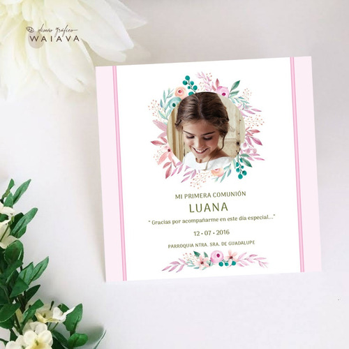 Imagen 10 de 10 de Estampas Nenas Primera Comunión 10 X 10cm Con Foto X 2u