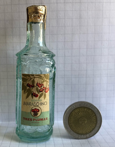 Botellita Miniatura Tres Plumas Licor Fino Maraschino 57 Zwt