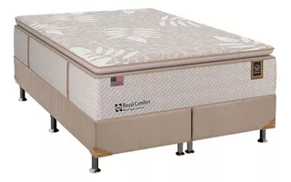 Cama Box Queen: Colchão Molas Sealy Posturepedic Royal Comf