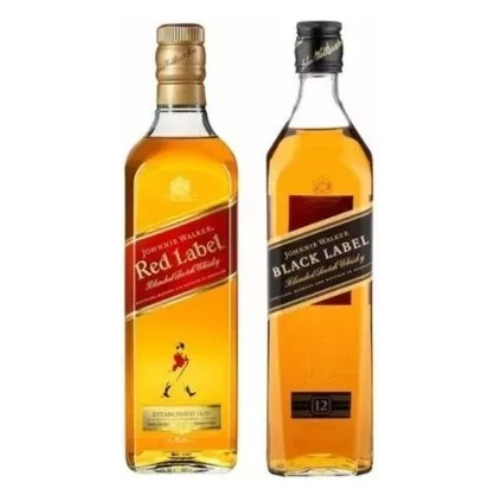 Johnnie Walker Black De 750cc + Johnnie Walker Red 750cc